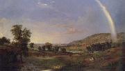 Robert S.Duncanson Landscape with Rainbow oil painting artist